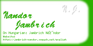 nandor jambrich business card